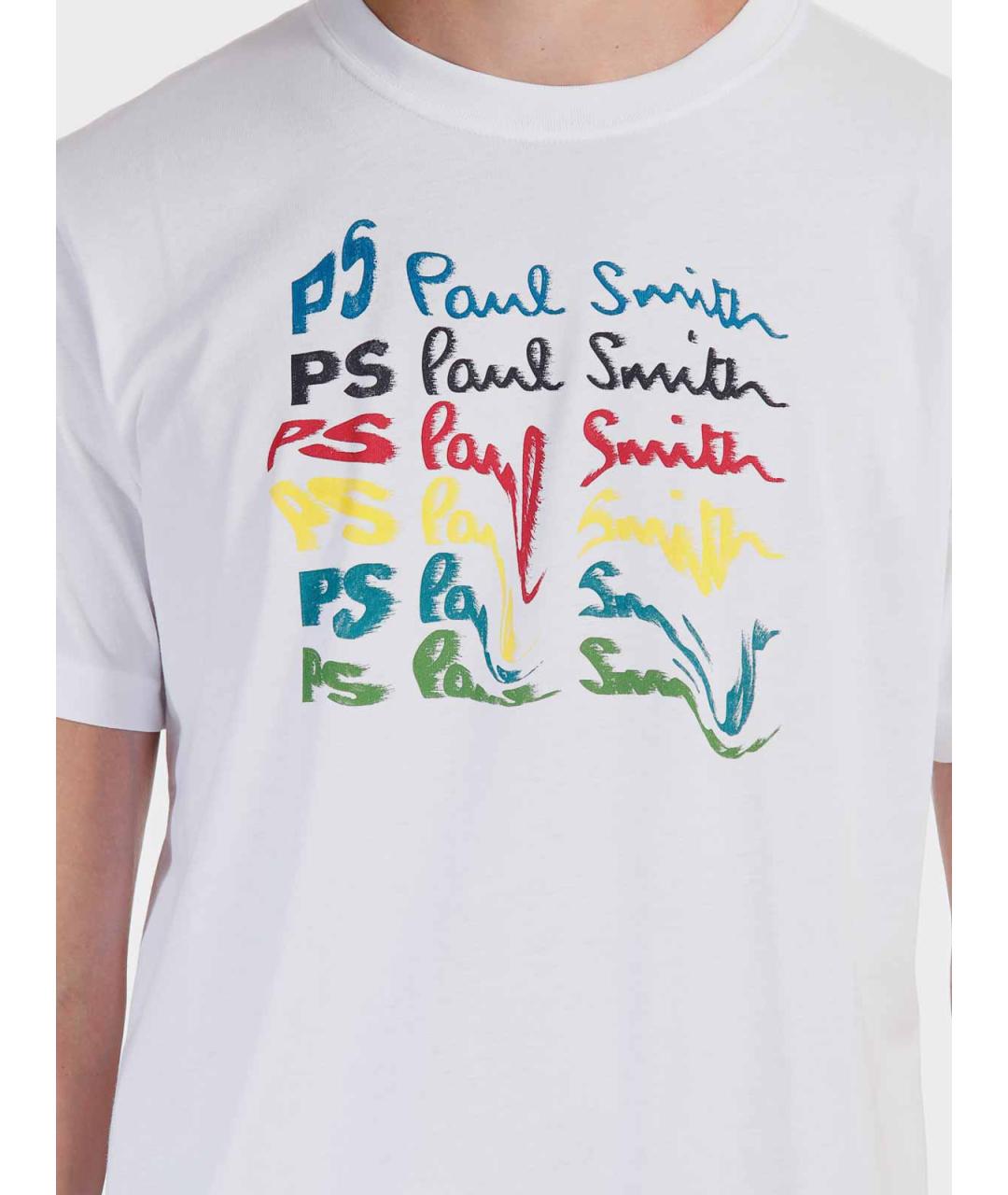 PS BY PAUL SMITH Белая хлопковая футболка, фото 5