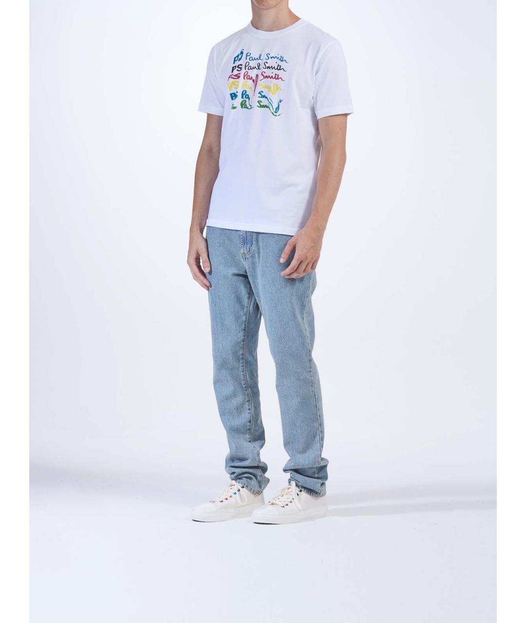 PS BY PAUL SMITH Белая хлопковая футболка, фото 3