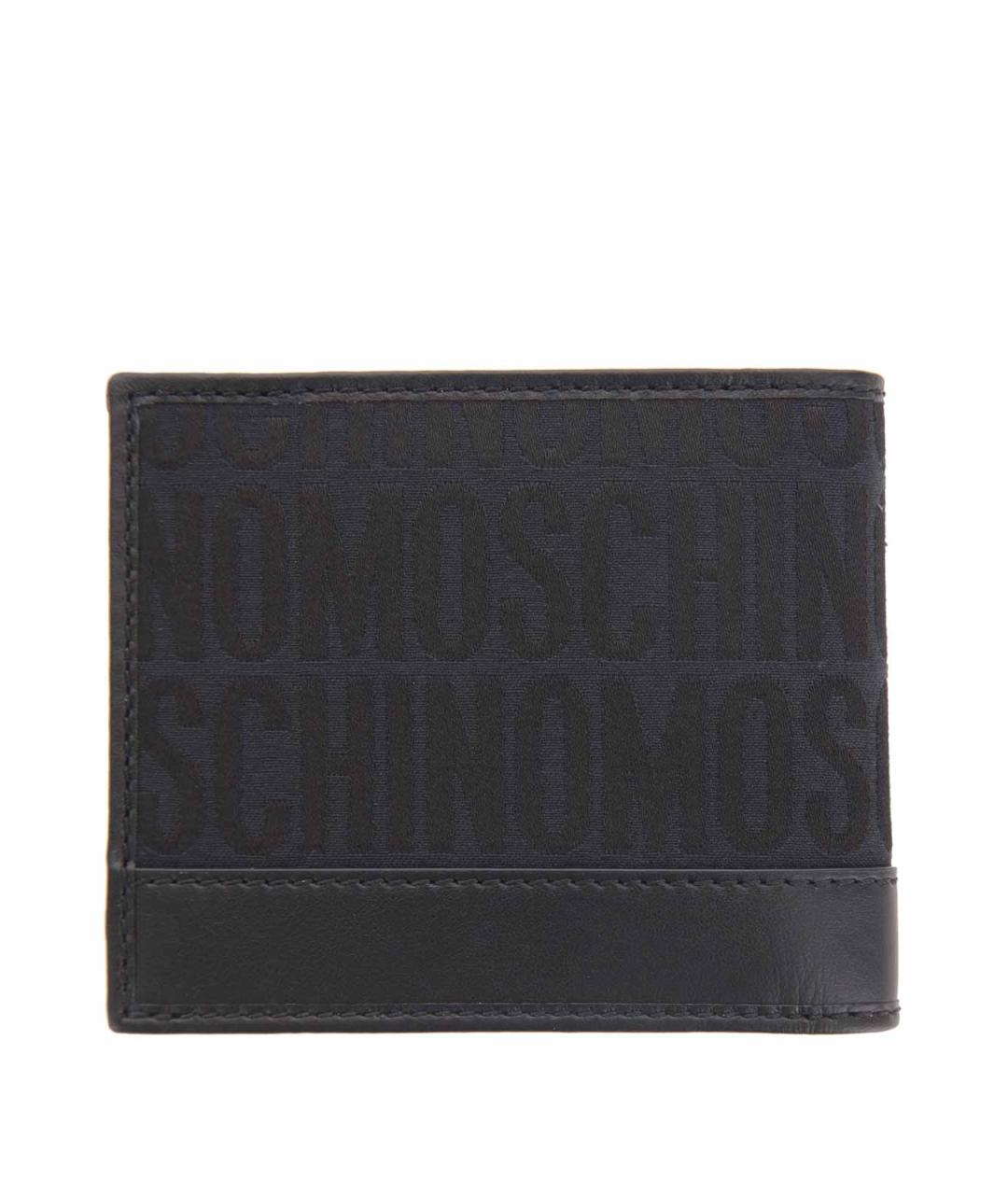 MOSCHINO Черный кожаный кошелек, фото 3