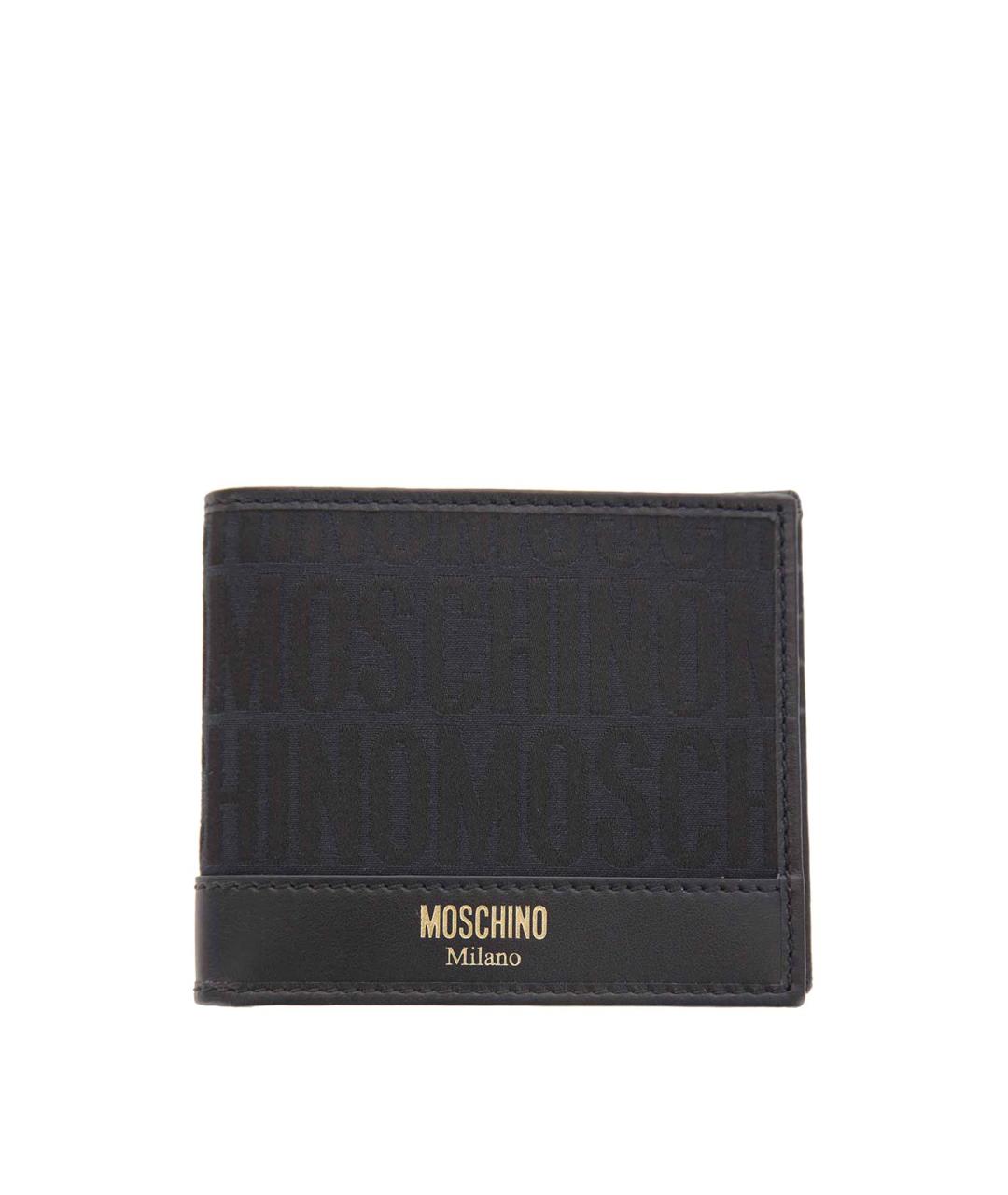 MOSCHINO Черный кожаный кошелек, фото 1