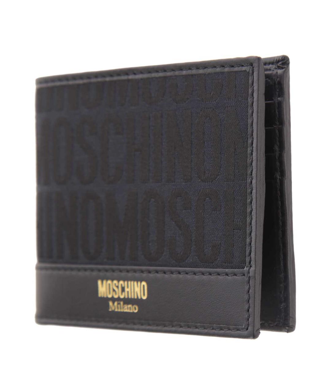 MOSCHINO Черный кожаный кошелек, фото 2