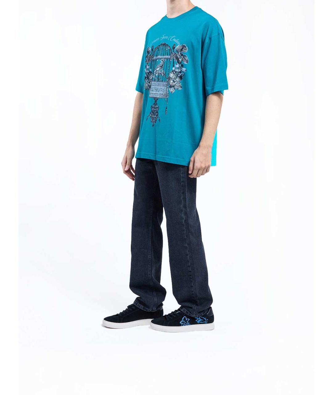 VERSACE JEANS COUTURE Зеленая хлопковая футболка, фото 3