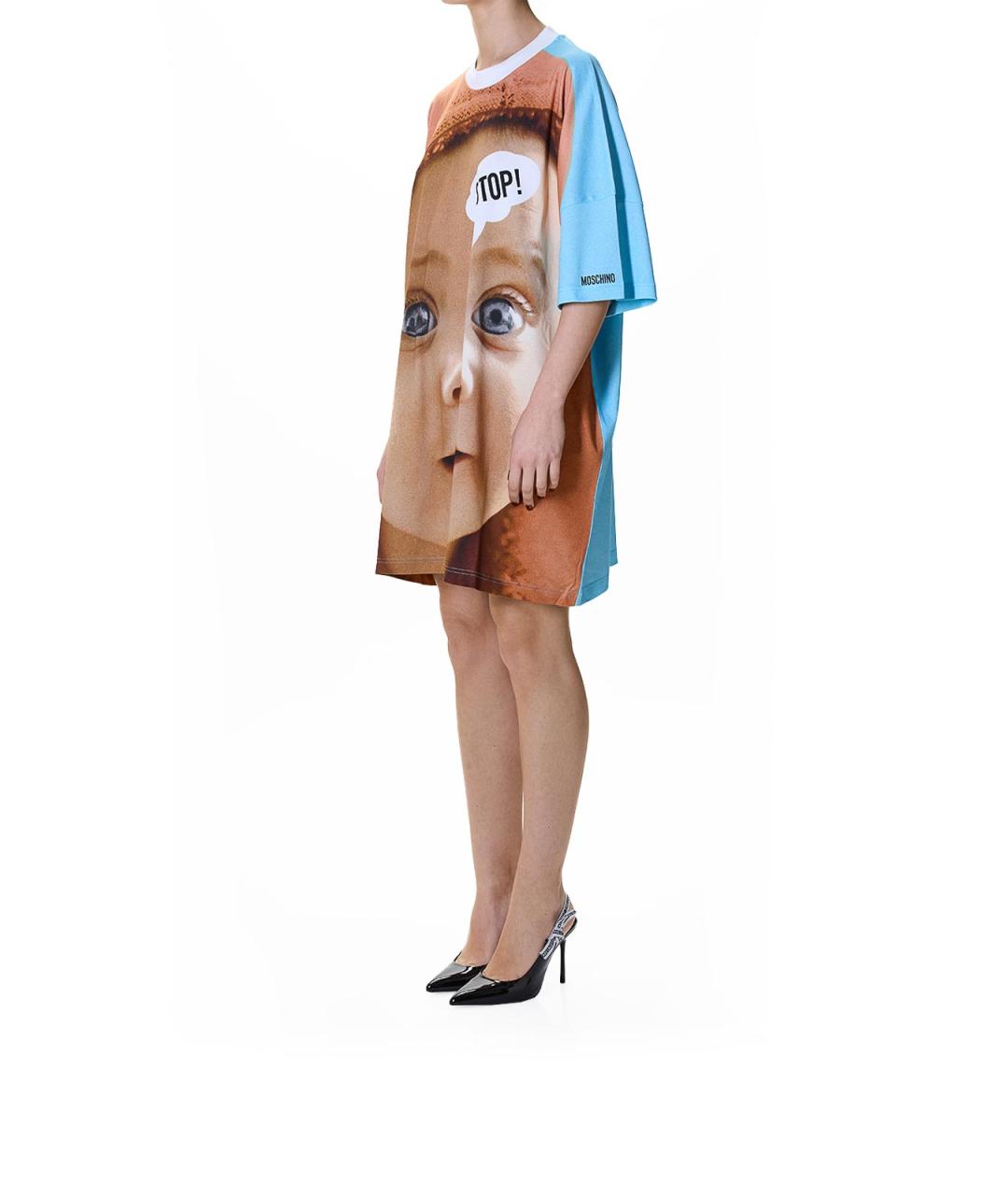 MOSCHINO Мульти хлопковое повседневное платье, фото 3