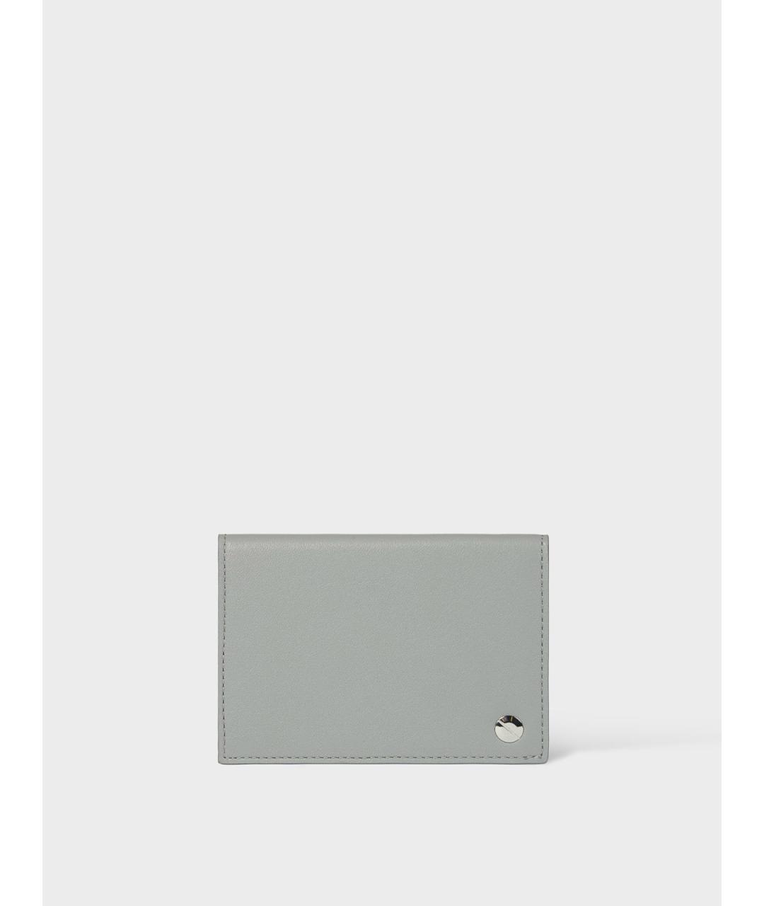 PAUL SMITH Серый кожаный кошелек, фото 2
