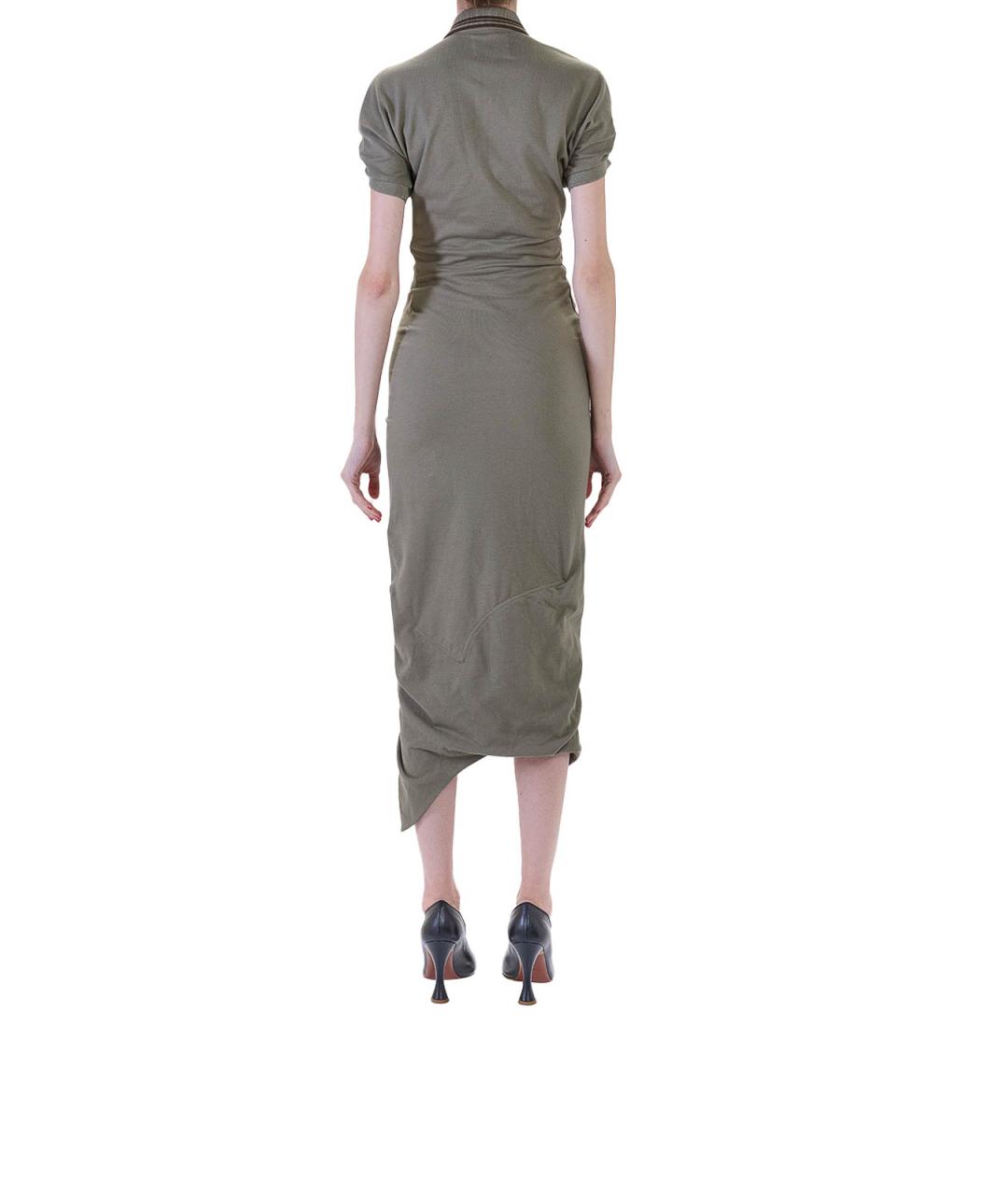 VIVIENNE WESTWOOD Зеленое хлопковое повседневное платье, фото 4