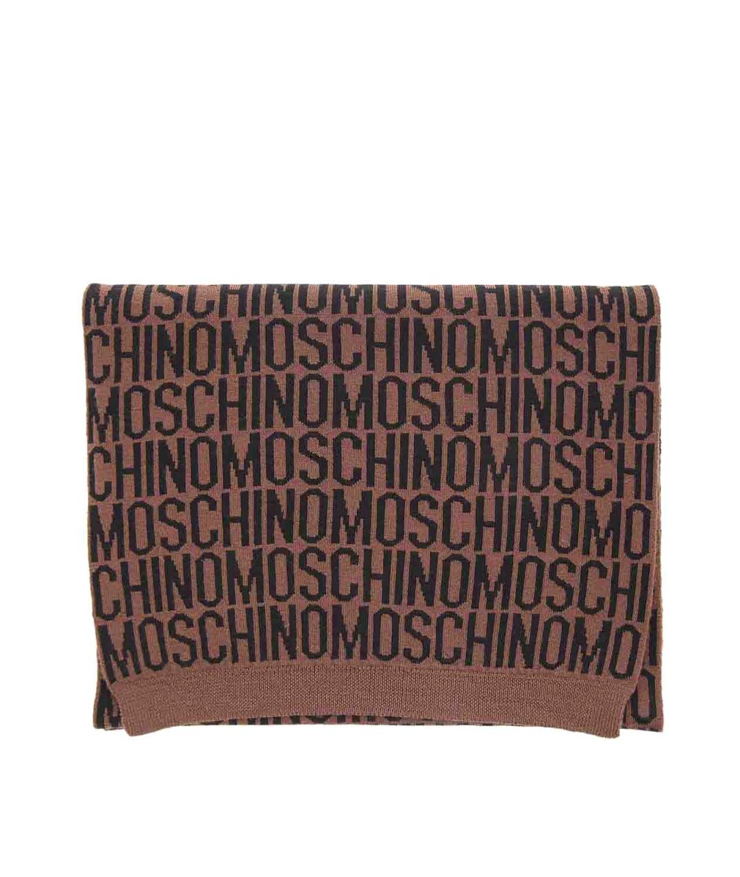 MOSCHINO Коричневый шерстяной шарф, фото 1
