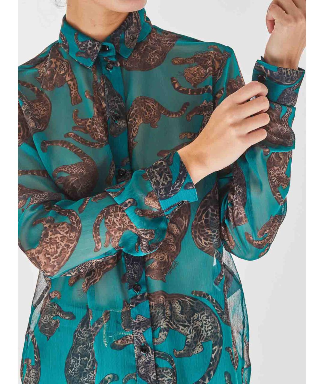 JUST CAVALLI Зеленая вискозная рубашка, фото 5