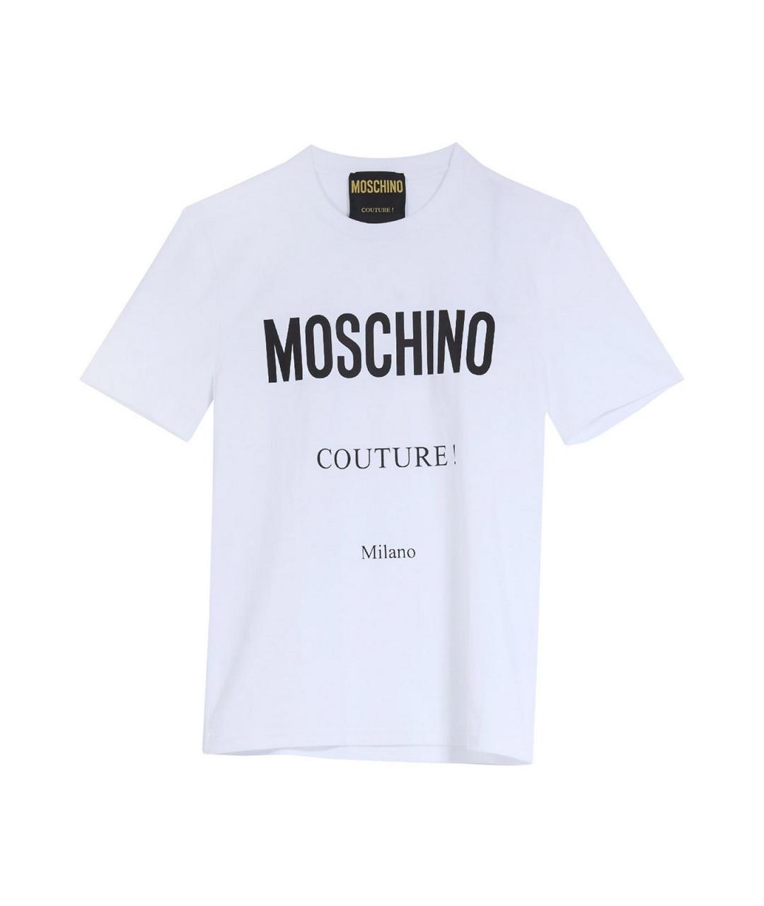MOSCHINO Белая хлопковая футболка, фото 1