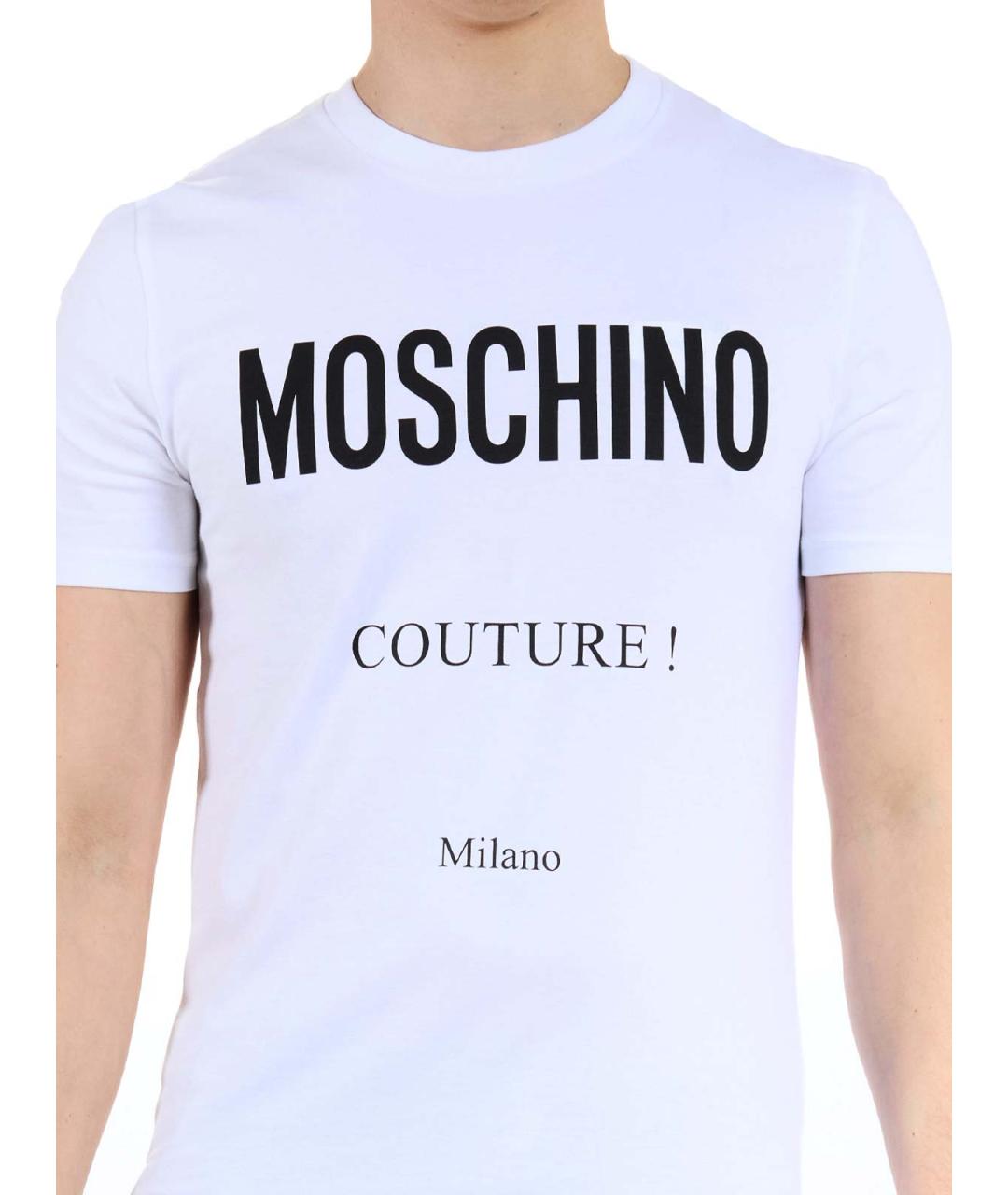 MOSCHINO Белая хлопковая футболка, фото 5