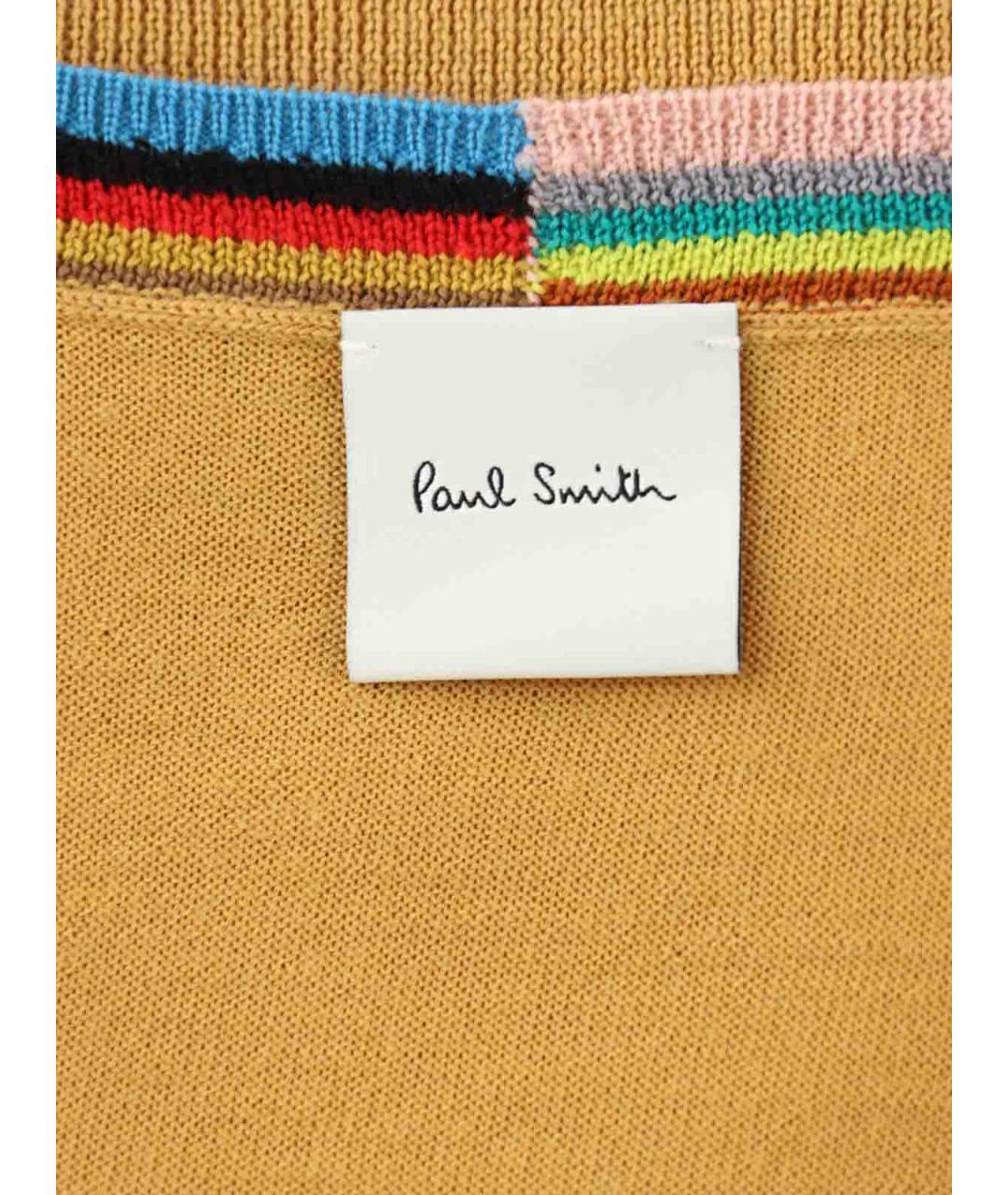 PAUL SMITH Горчичный шерстяной кардиган, фото 6