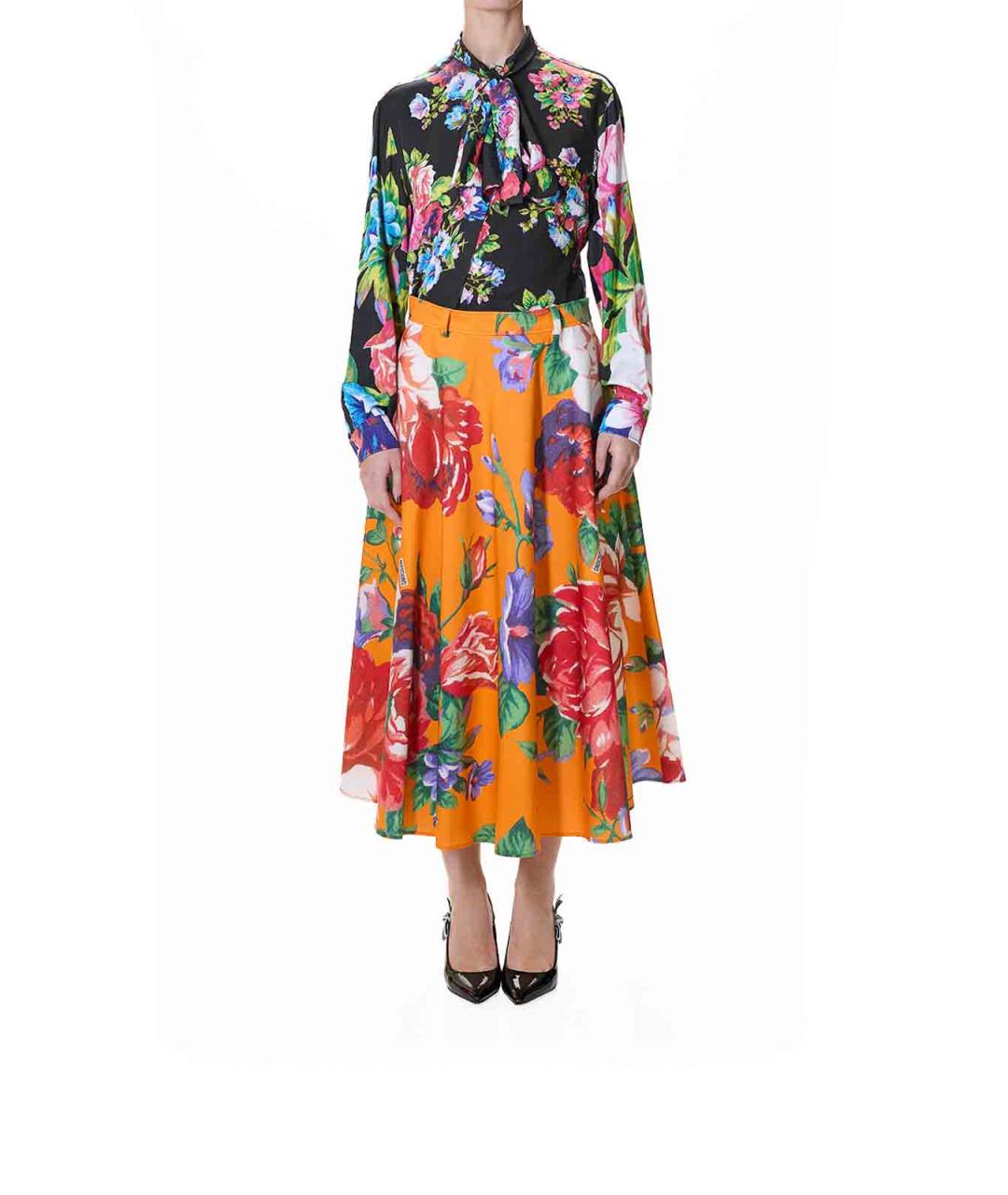 MOSCHINO Мульти хлопковая юбка миди, фото 2