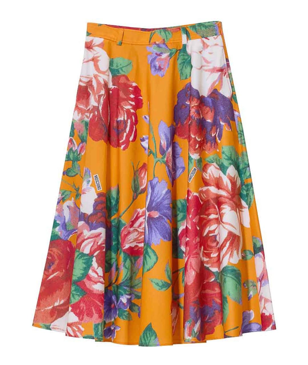 MOSCHINO Мульти хлопковая юбка миди, фото 1