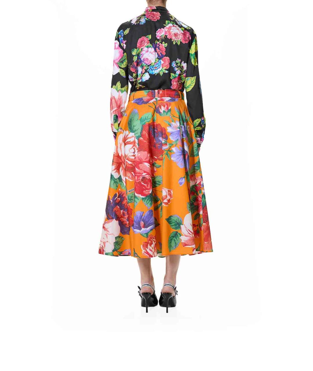 MOSCHINO Мульти хлопковая юбка миди, фото 4