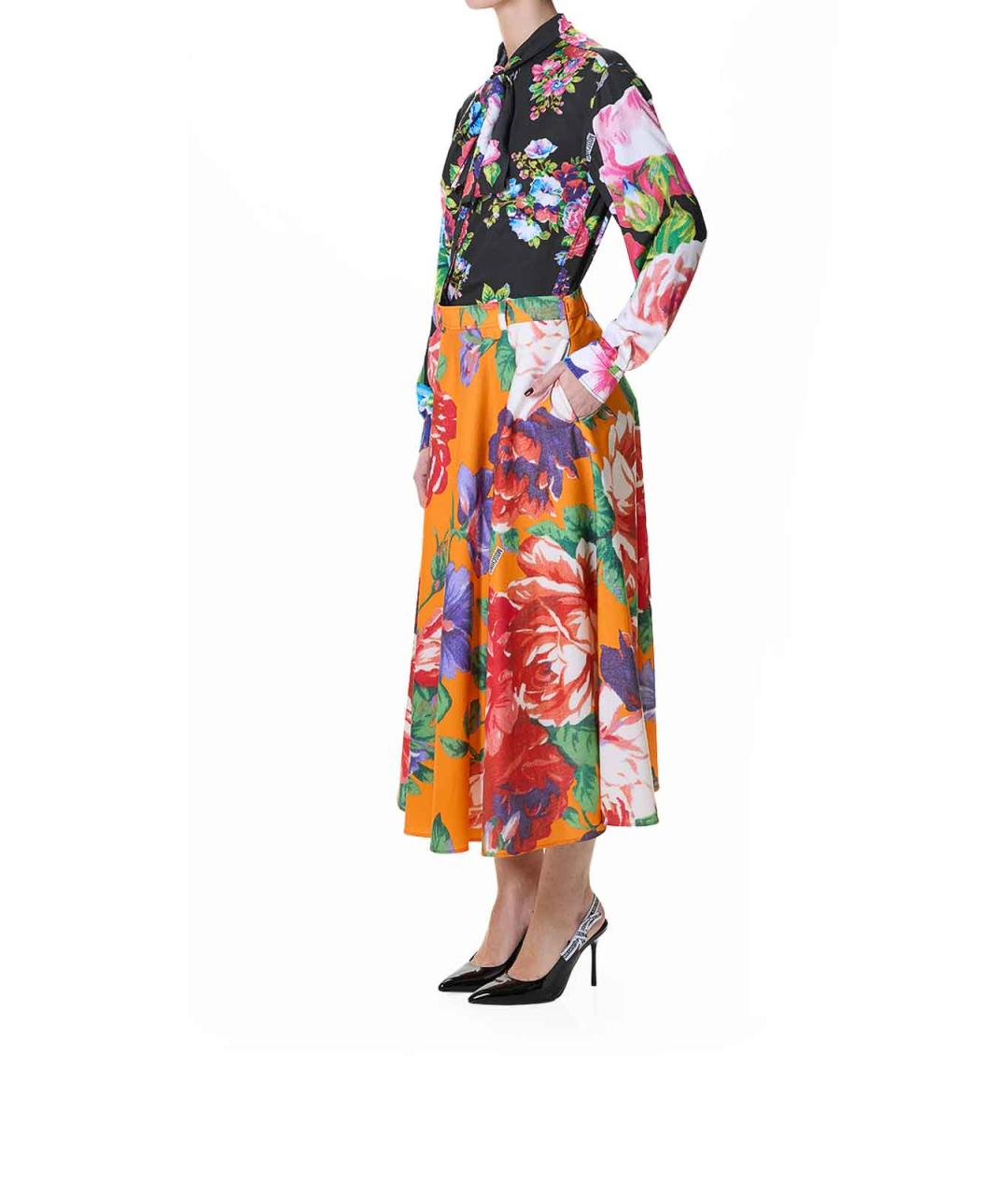 MOSCHINO Мульти хлопковая юбка миди, фото 3