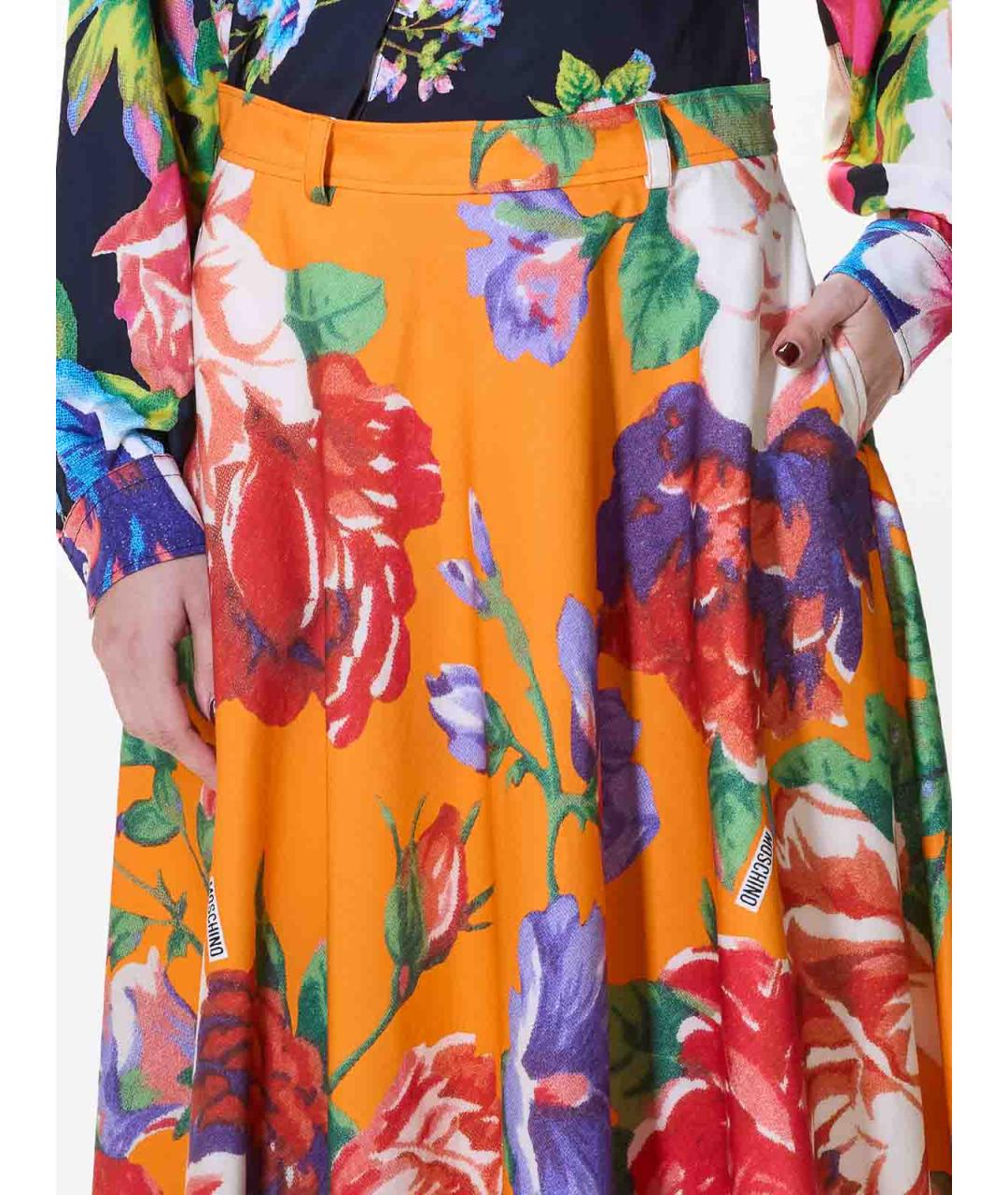 MOSCHINO Мульти хлопковая юбка миди, фото 5