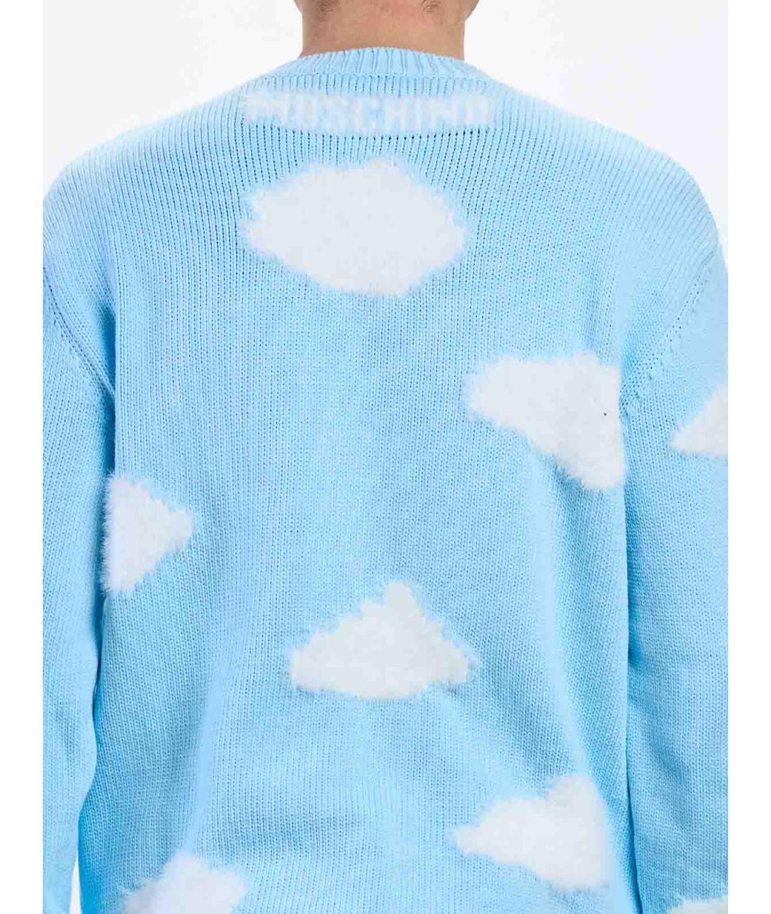MOSCHINO Голубая хлопковая кэжуал рубашка, фото 5