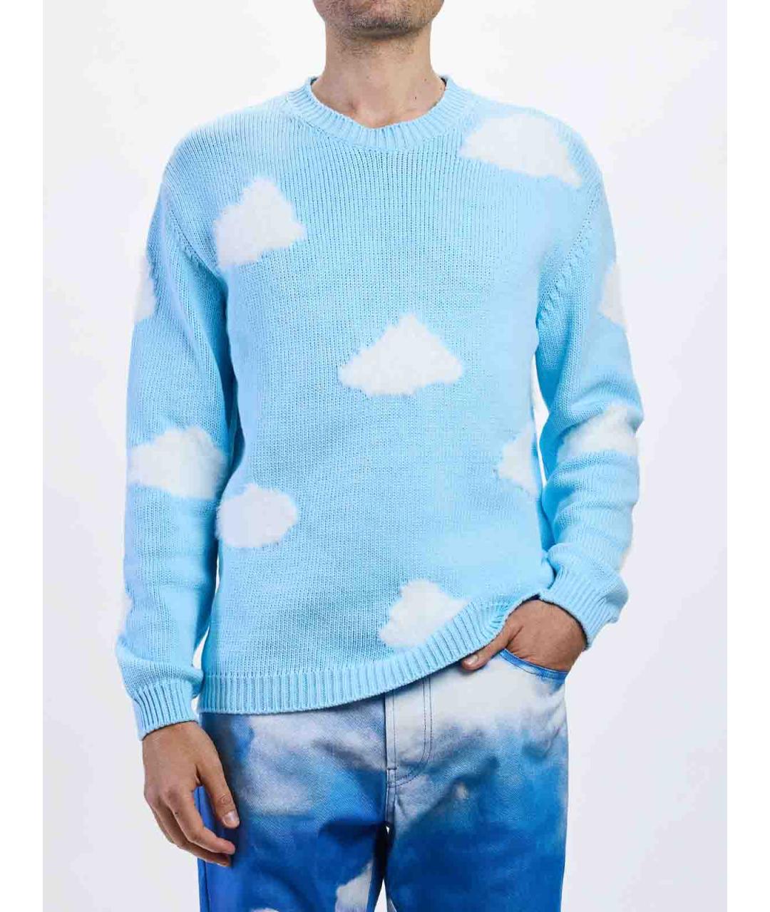 MOSCHINO Голубая хлопковая кэжуал рубашка, фото 7