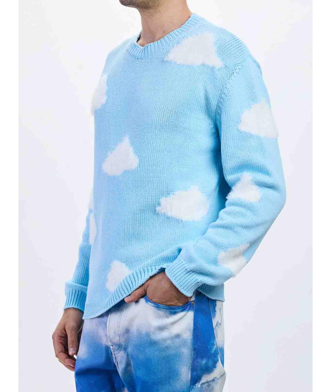 MOSCHINO Голубая хлопковая кэжуал рубашка, фото 6