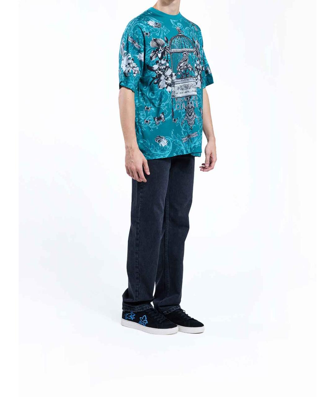 VERSACE JEANS COUTURE Зеленая хлопковая футболка, фото 3