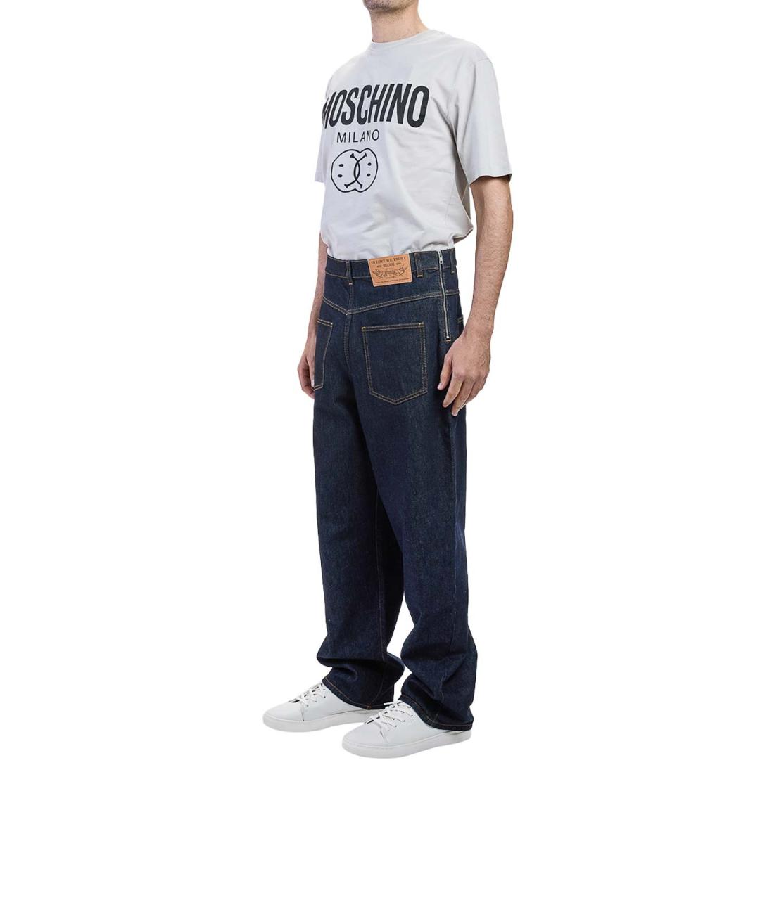 MOSCHINO Синие хлопковые прямые джинсы, фото 3