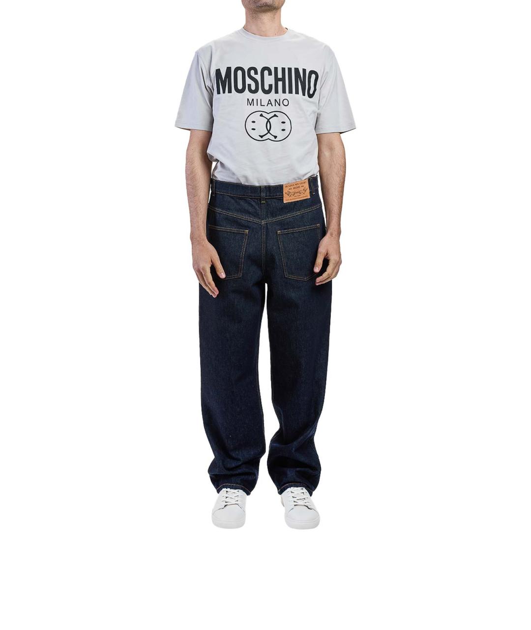 MOSCHINO Синие хлопковые прямые джинсы, фото 2