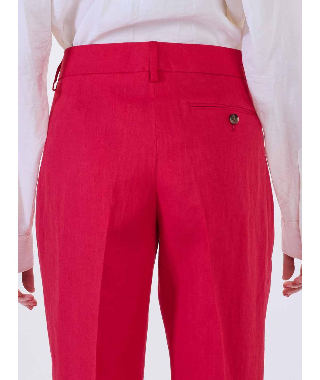 PAUL SMITH Красные льняные прямые брюки, фото 6