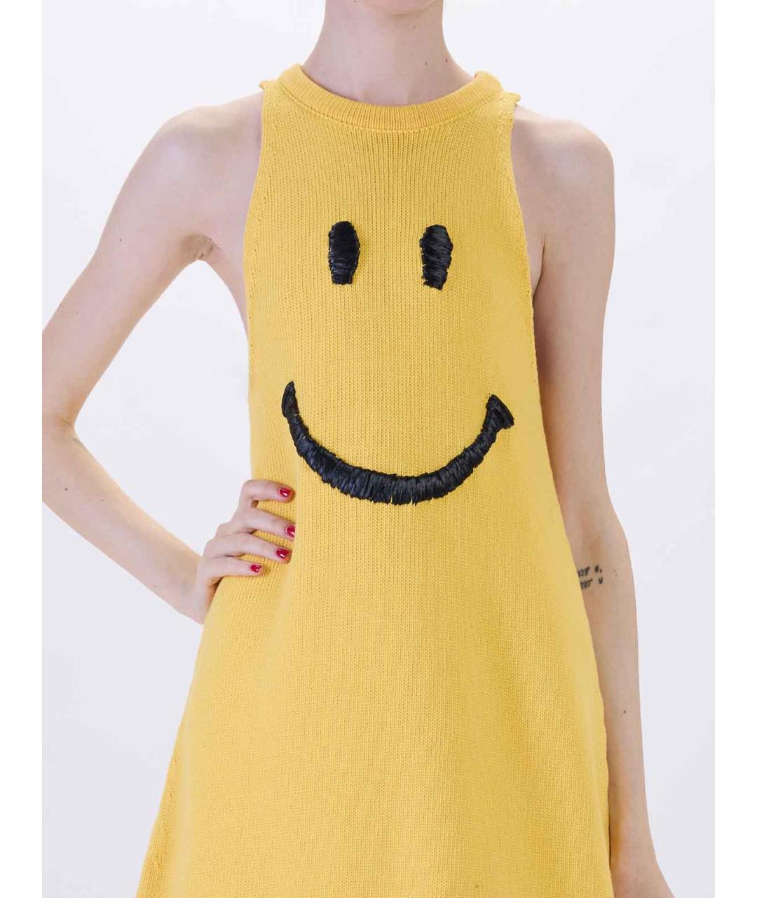 MOSCHINO Желтое хлопковое повседневное платье, фото 4