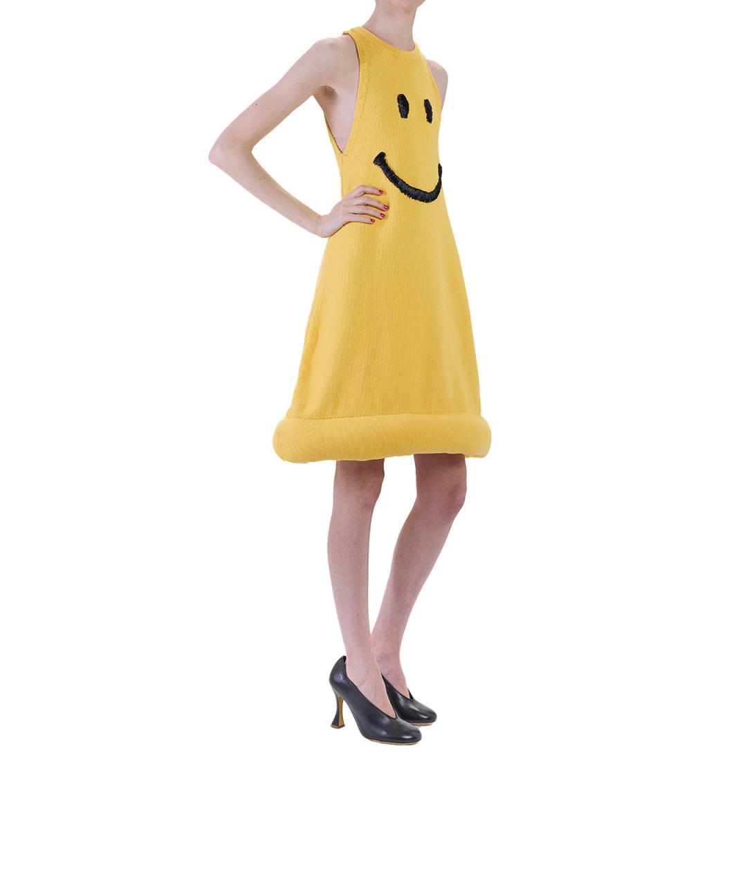 MOSCHINO Желтое хлопковое повседневное платье, фото 5