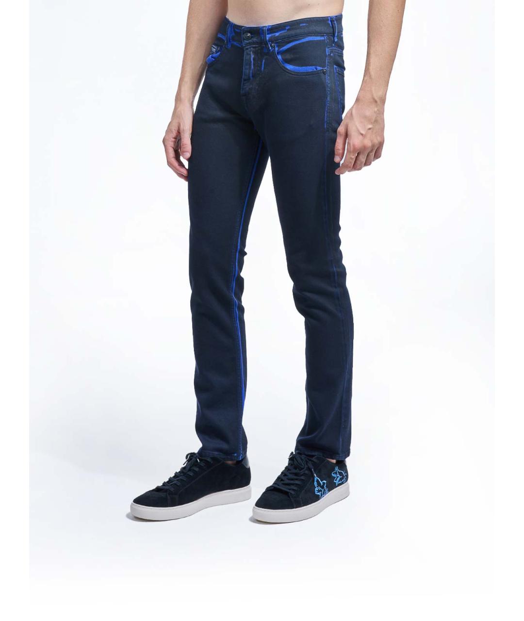 VERSACE JEANS COUTURE Синие хлопковые прямые джинсы, фото 3
