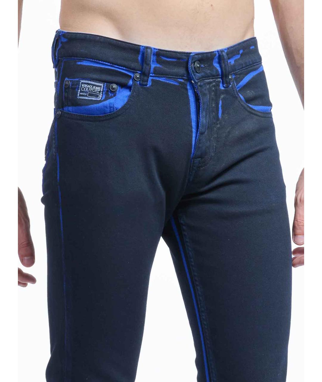 VERSACE JEANS COUTURE Синие хлопковые прямые джинсы, фото 5