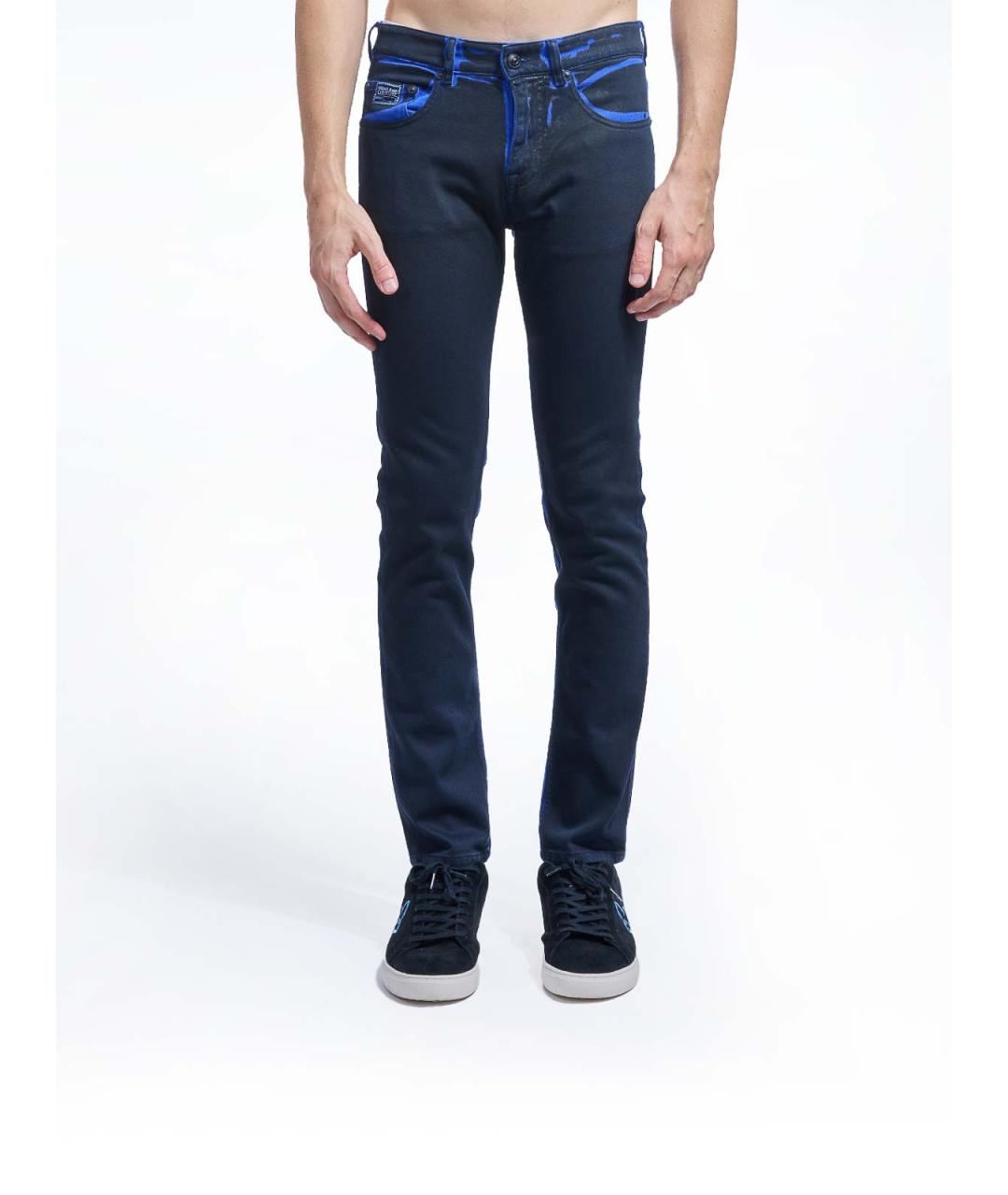 VERSACE JEANS COUTURE Синие хлопковые прямые джинсы, фото 2