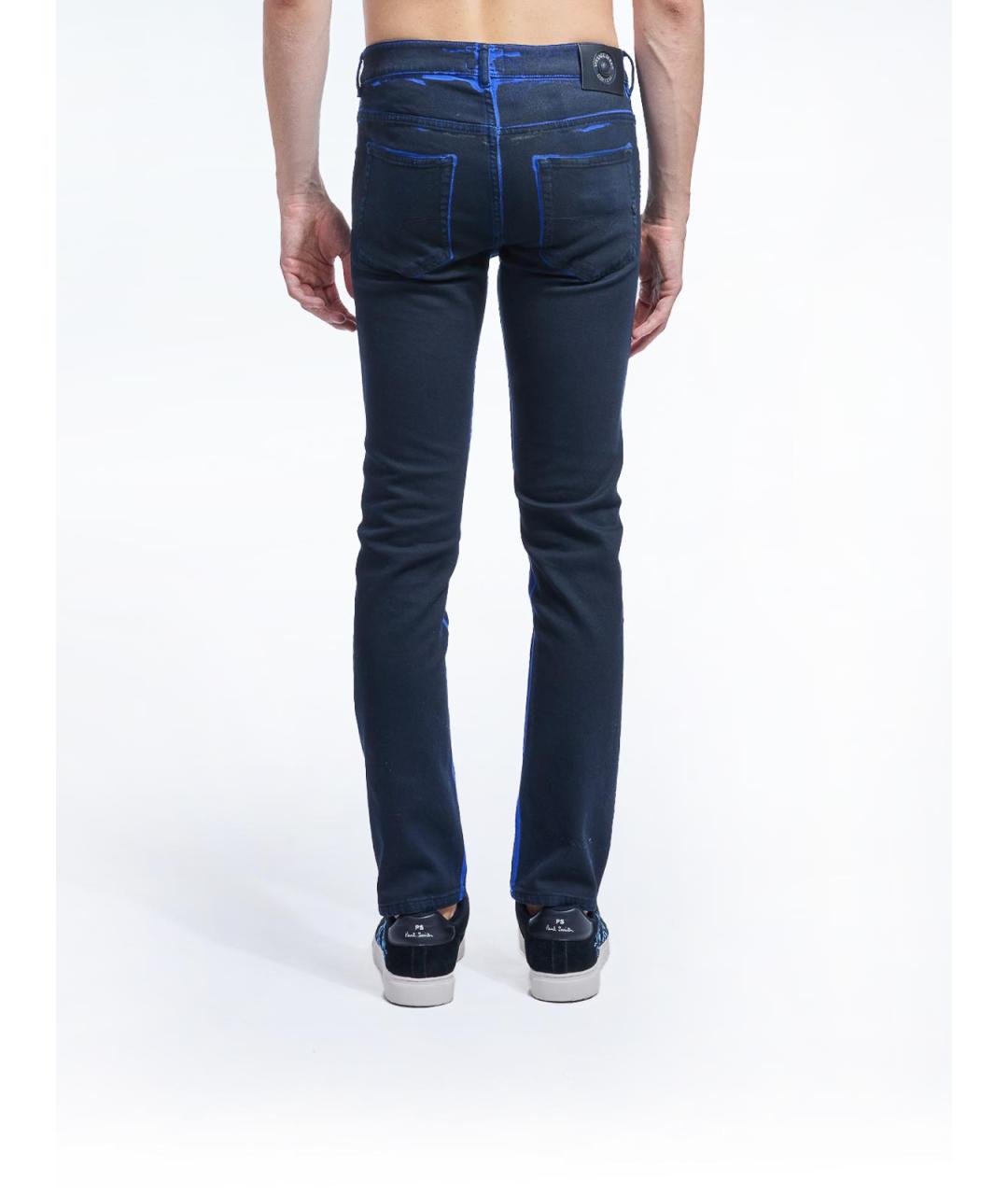 VERSACE JEANS COUTURE Синие хлопковые прямые джинсы, фото 4