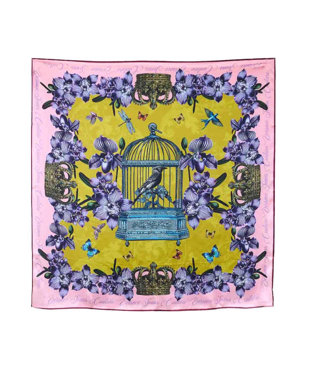 VERSACE JEANS COUTURE Розовый шелковый платок, фото 1