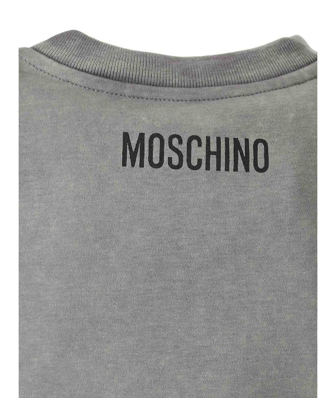 MOSCHINO Серая хлопковая футболка, фото 7