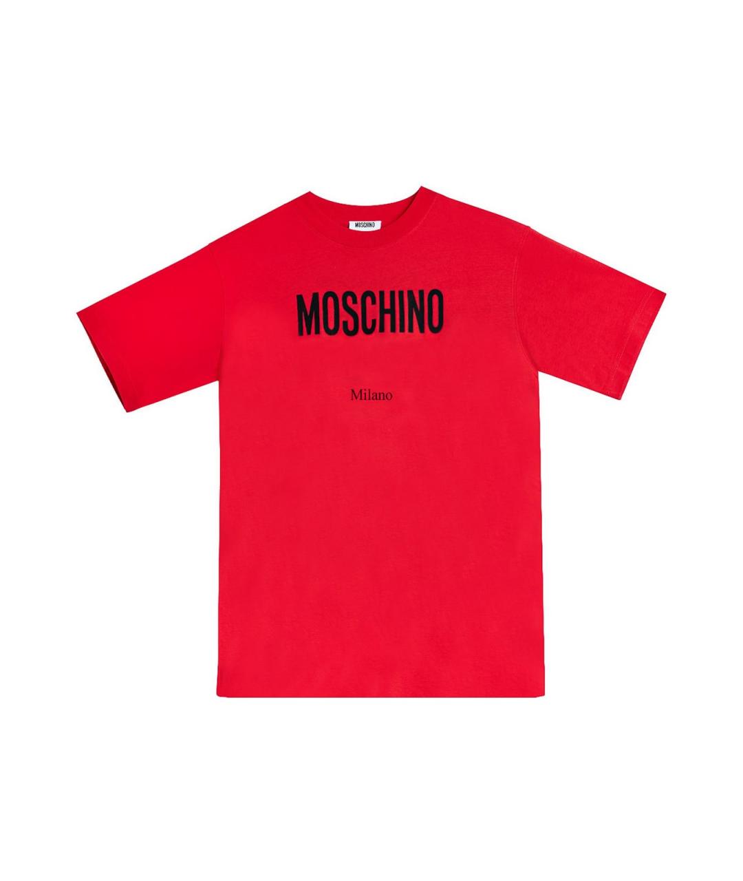 MOSCHINO Красная хлопковая футболка, фото 1