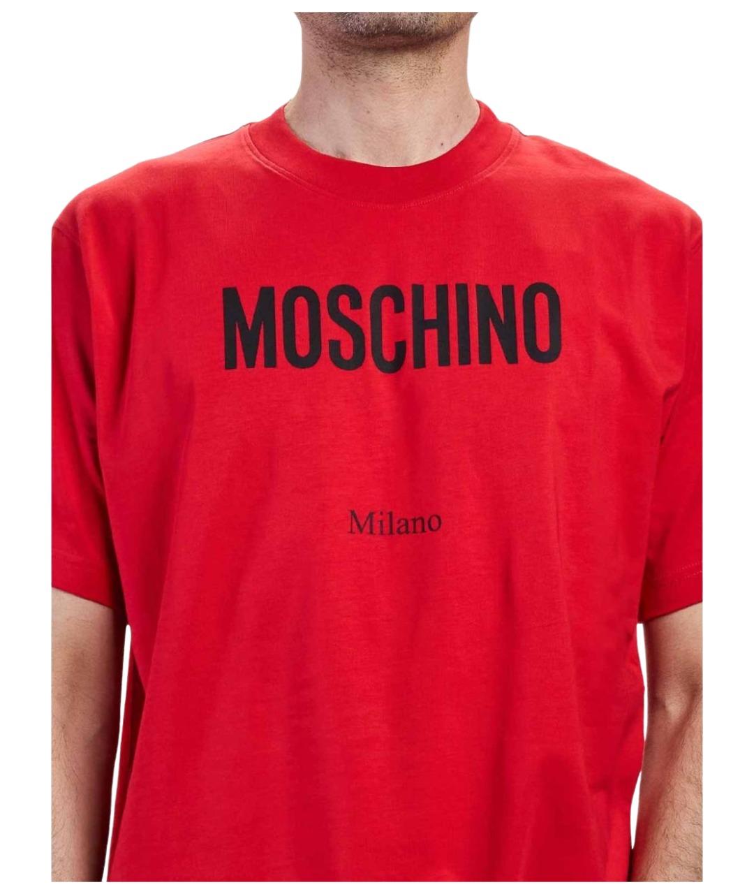 MOSCHINO Красная хлопковая футболка, фото 5