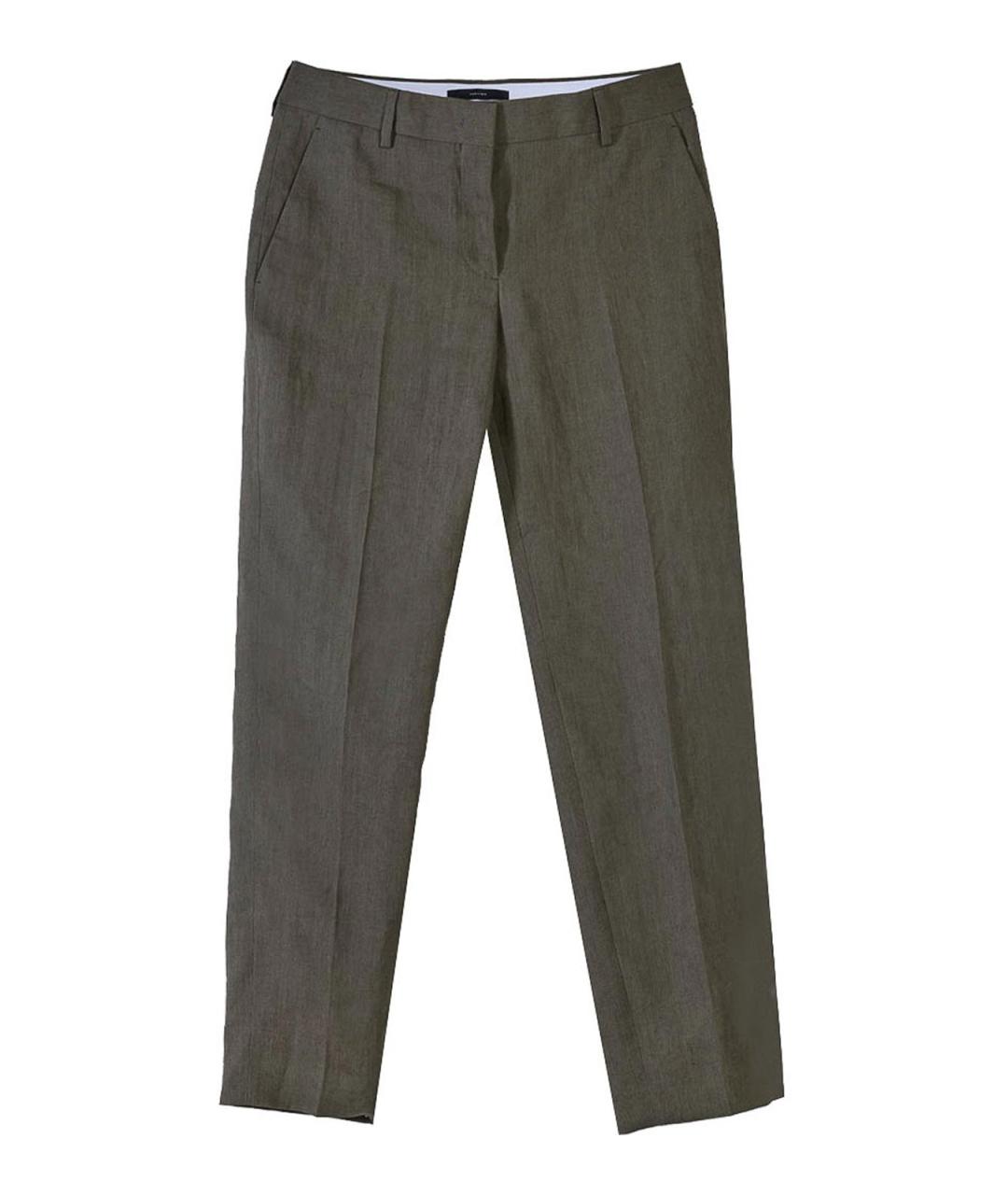 PAUL SMITH Зеленые льняные прямые брюки, фото 1