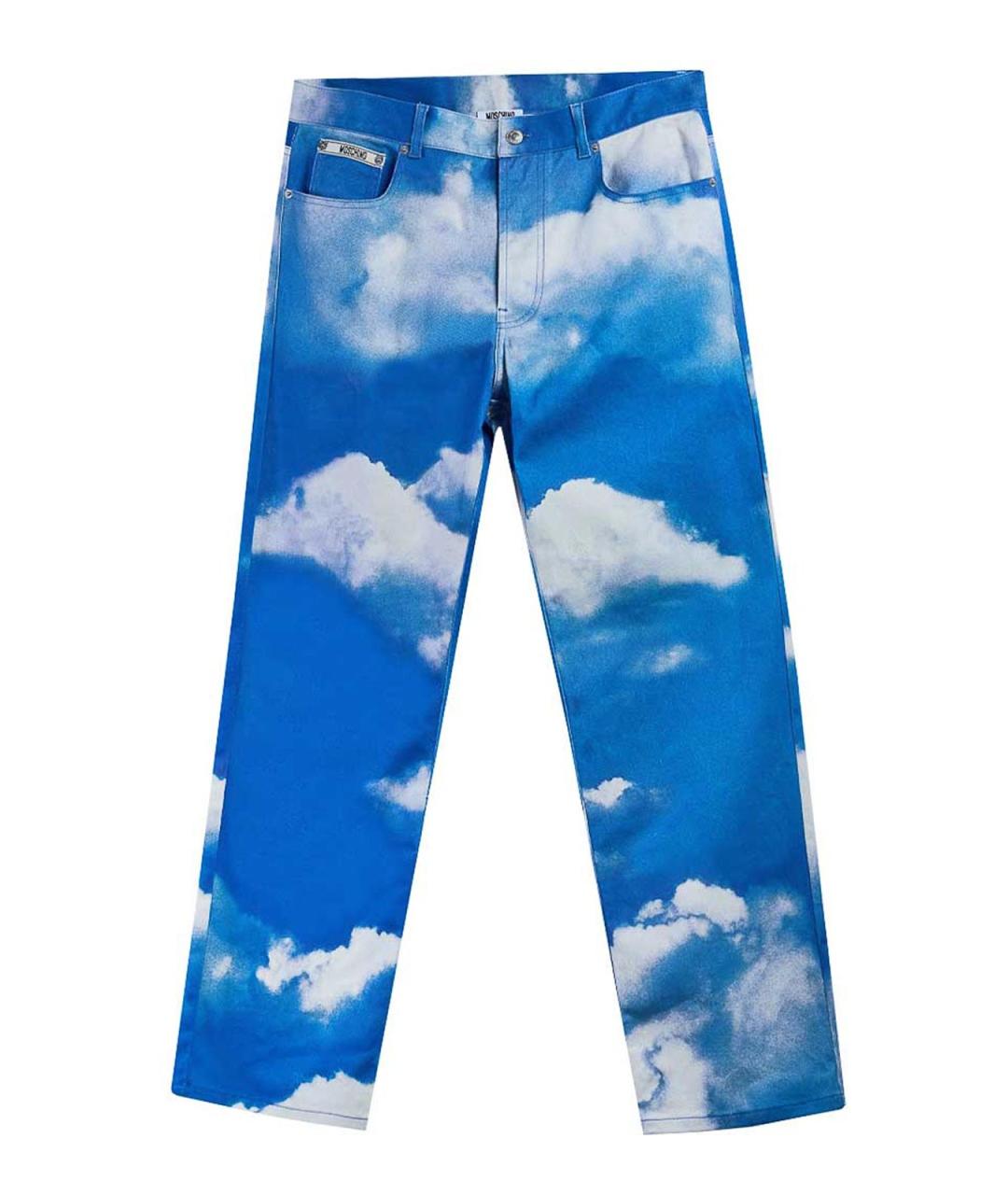 MOSCHINO Голубые хлопковые прямые джинсы, фото 1