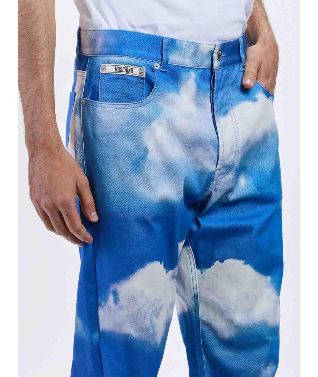 MOSCHINO Голубые хлопковые прямые джинсы, фото 5