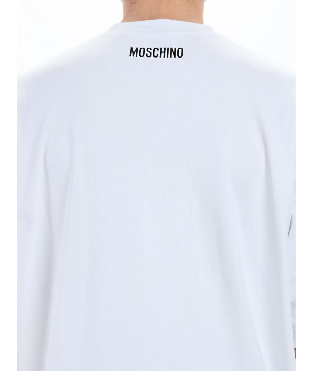 MOSCHINO Белая хлопковая футболка, фото 6