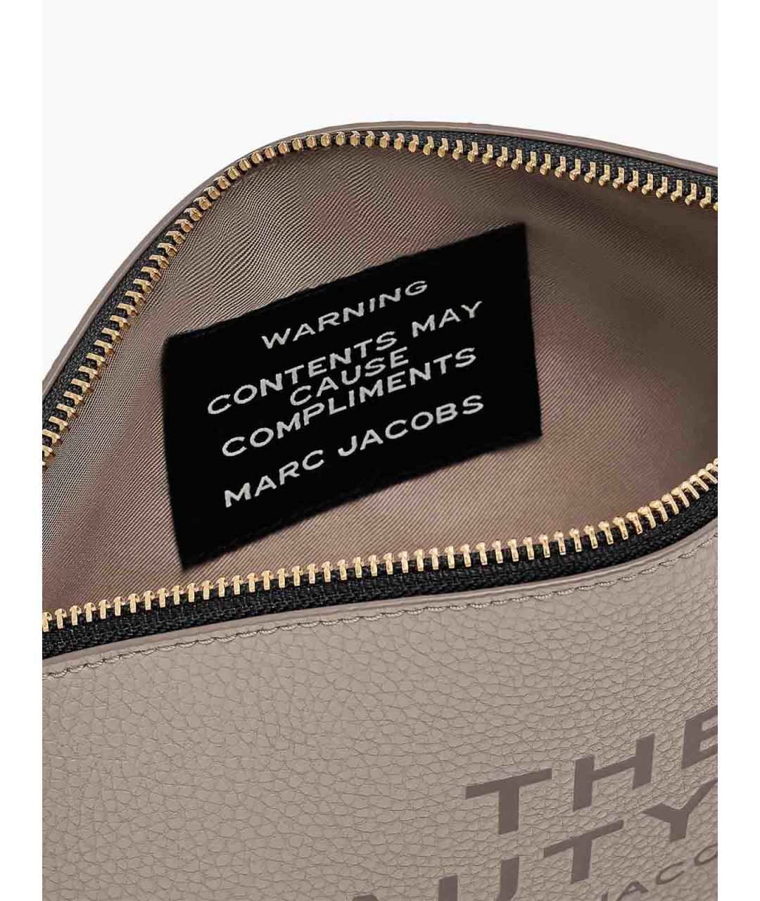 MARC JACOBS Бежевая кожаная косметичка, фото 5