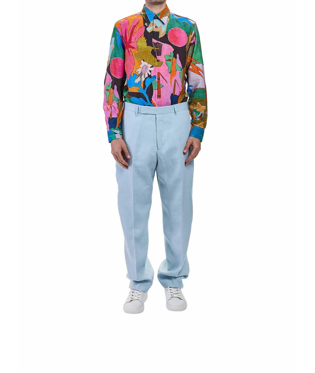 PAUL SMITH Голубые льняные повседневные брюки, фото 2
