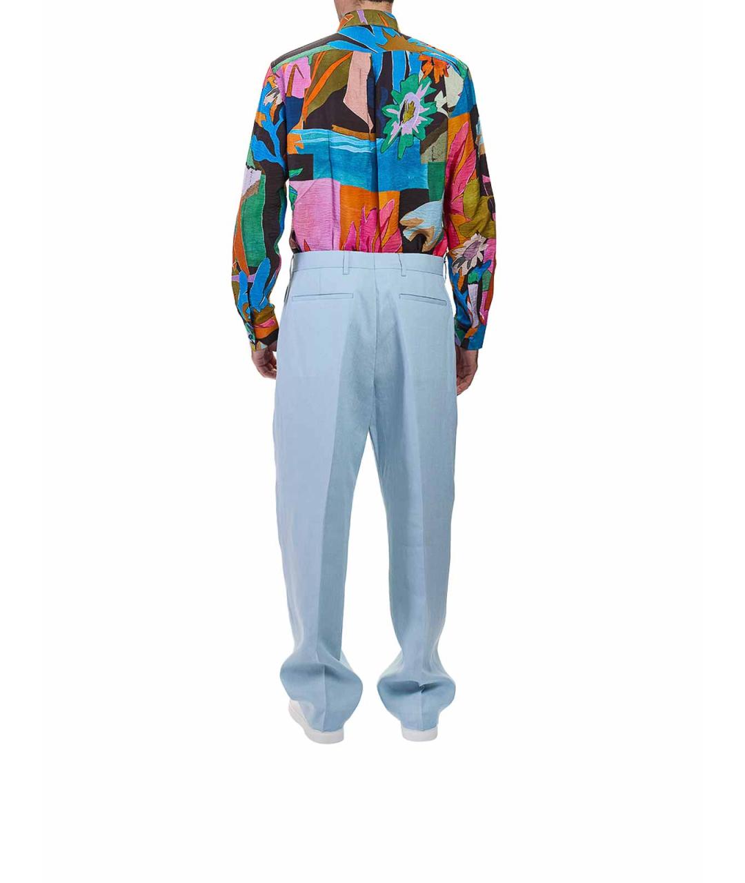 PAUL SMITH Голубые льняные повседневные брюки, фото 4