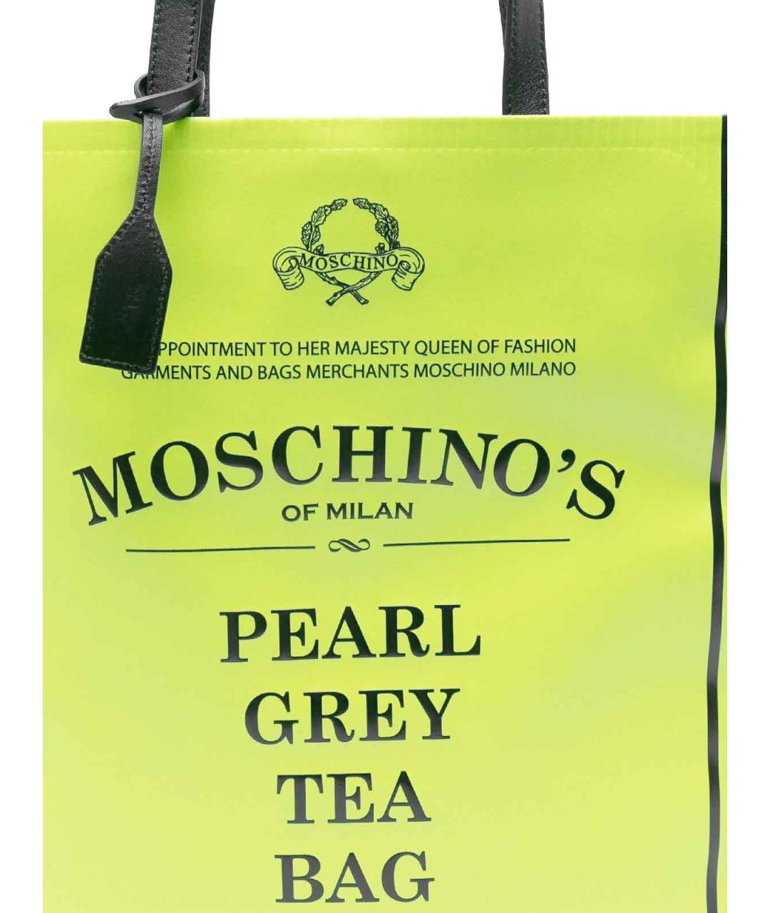 MOSCHINO Зеленая кожаная сумка тоут, фото 5