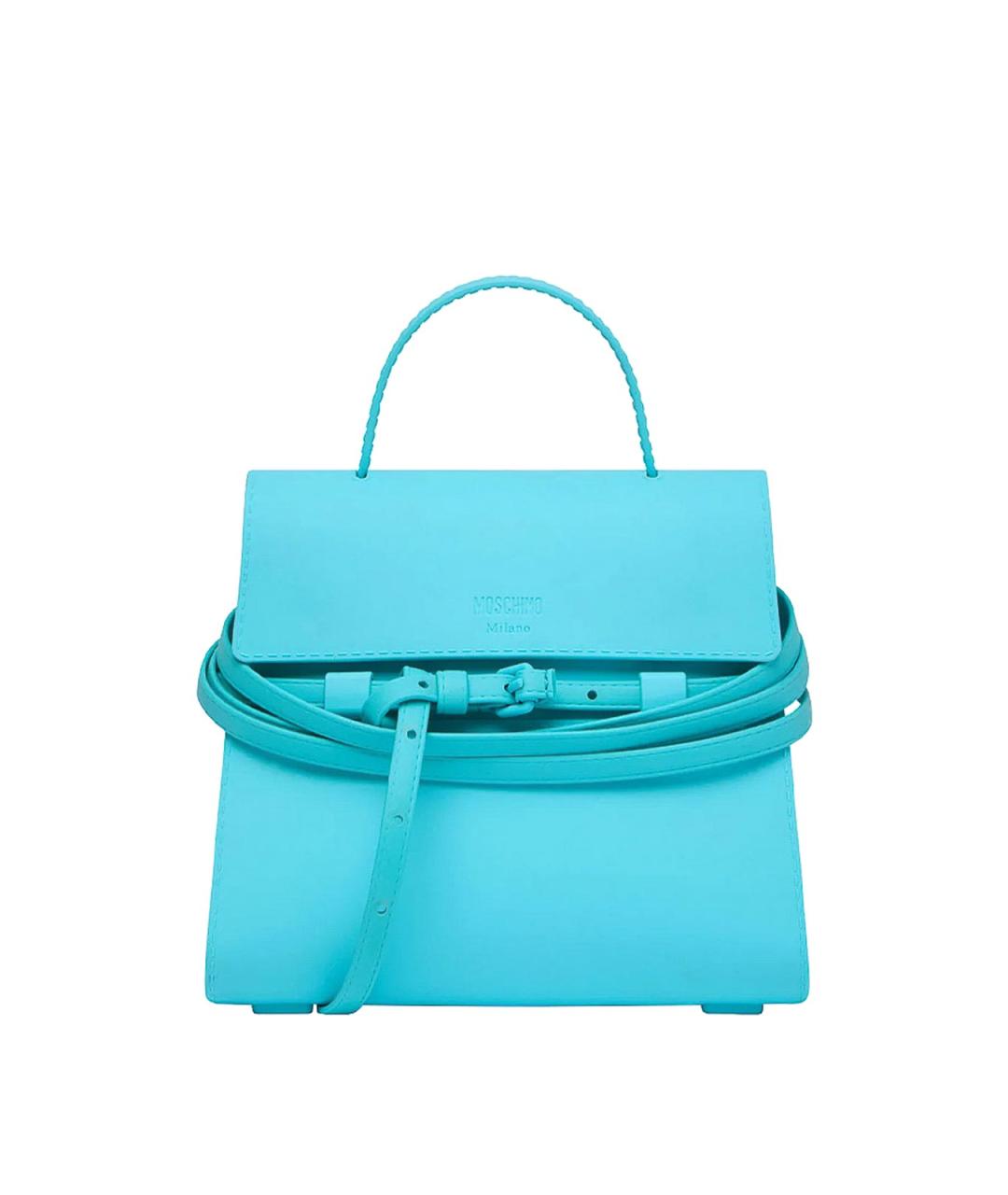 MOSCHINO Голубая тканевая сумка через плечо, фото 1