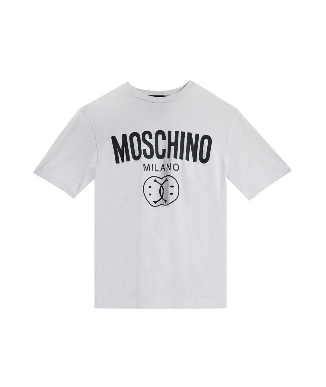 MOSCHINO Серая хлопковая футболка, фото 1