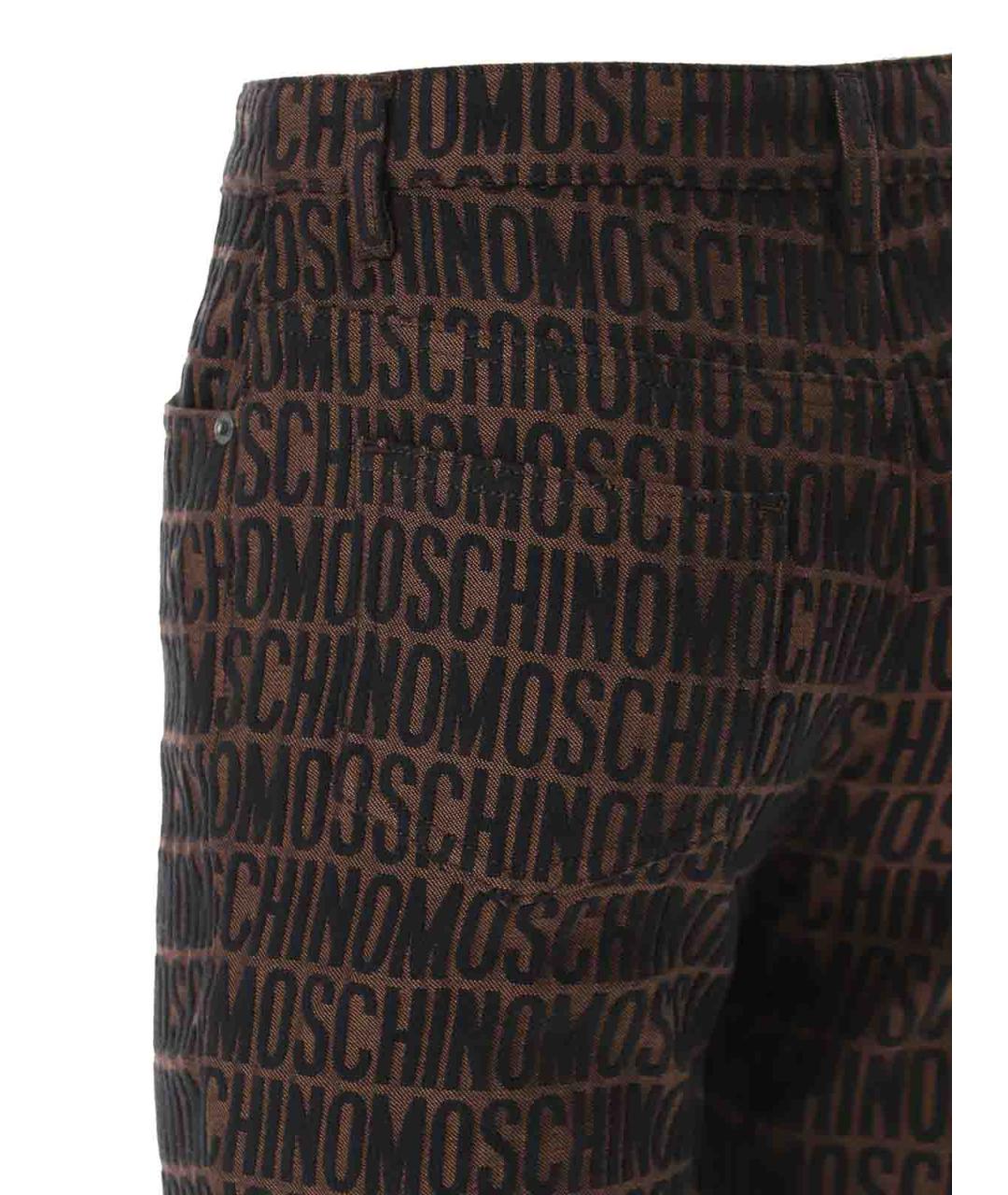MOSCHINO Коричневые хлопковые брюки узкие, фото 4
