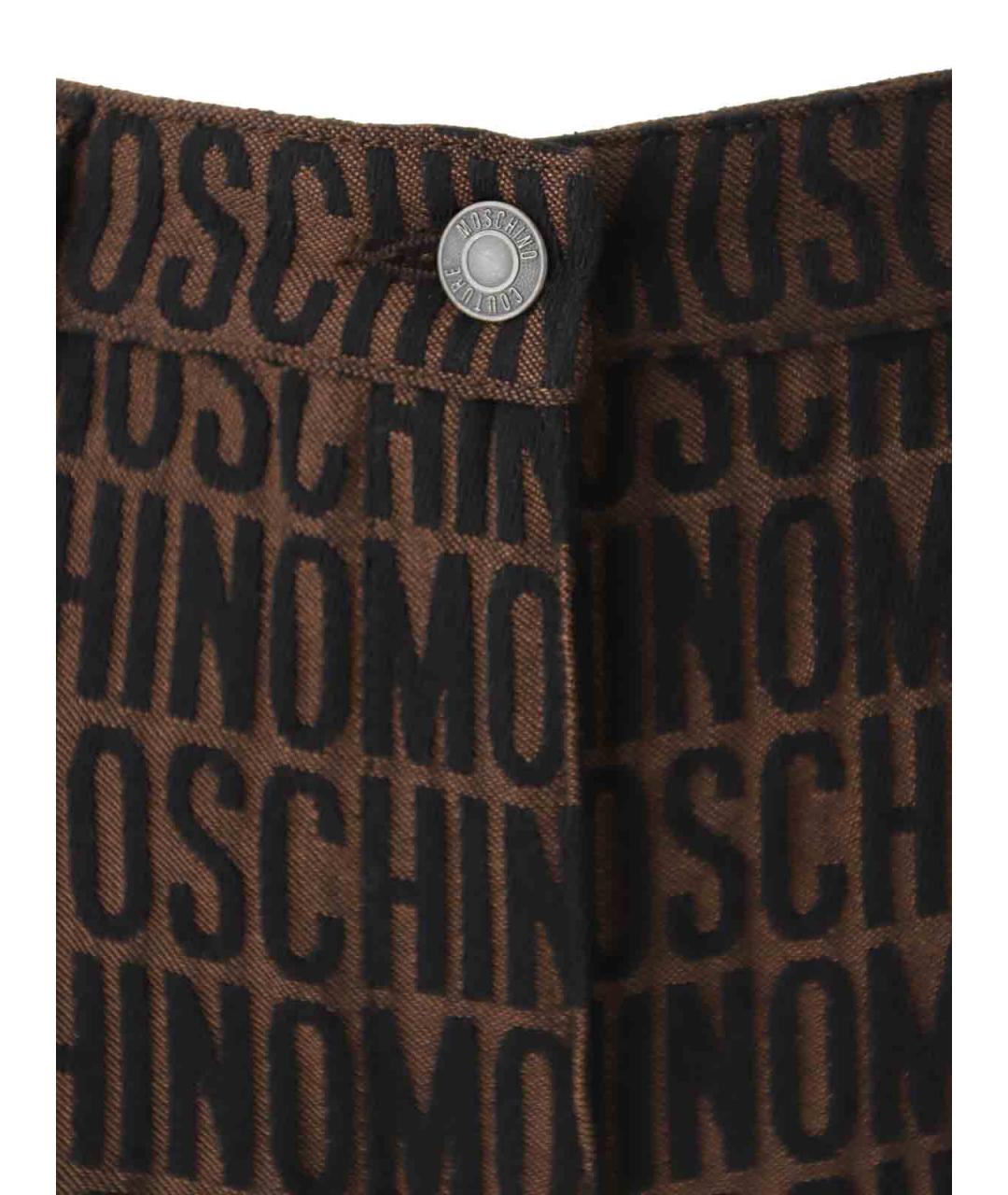 MOSCHINO Коричневые хлопковые брюки узкие, фото 5
