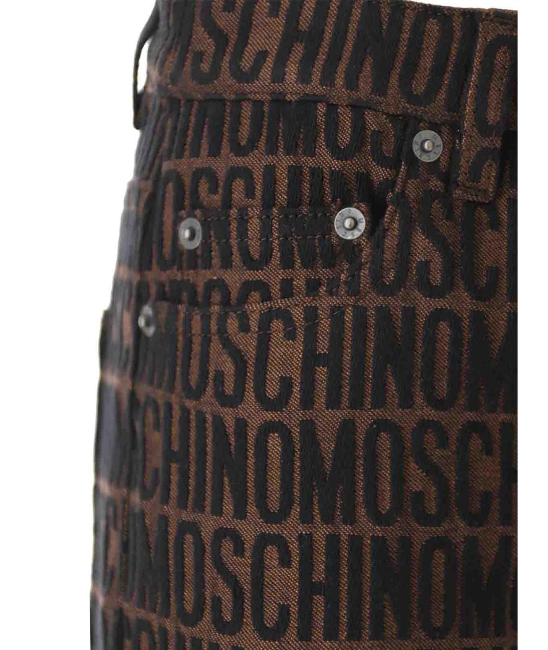 MOSCHINO Коричневые хлопковые брюки узкие, фото 6
