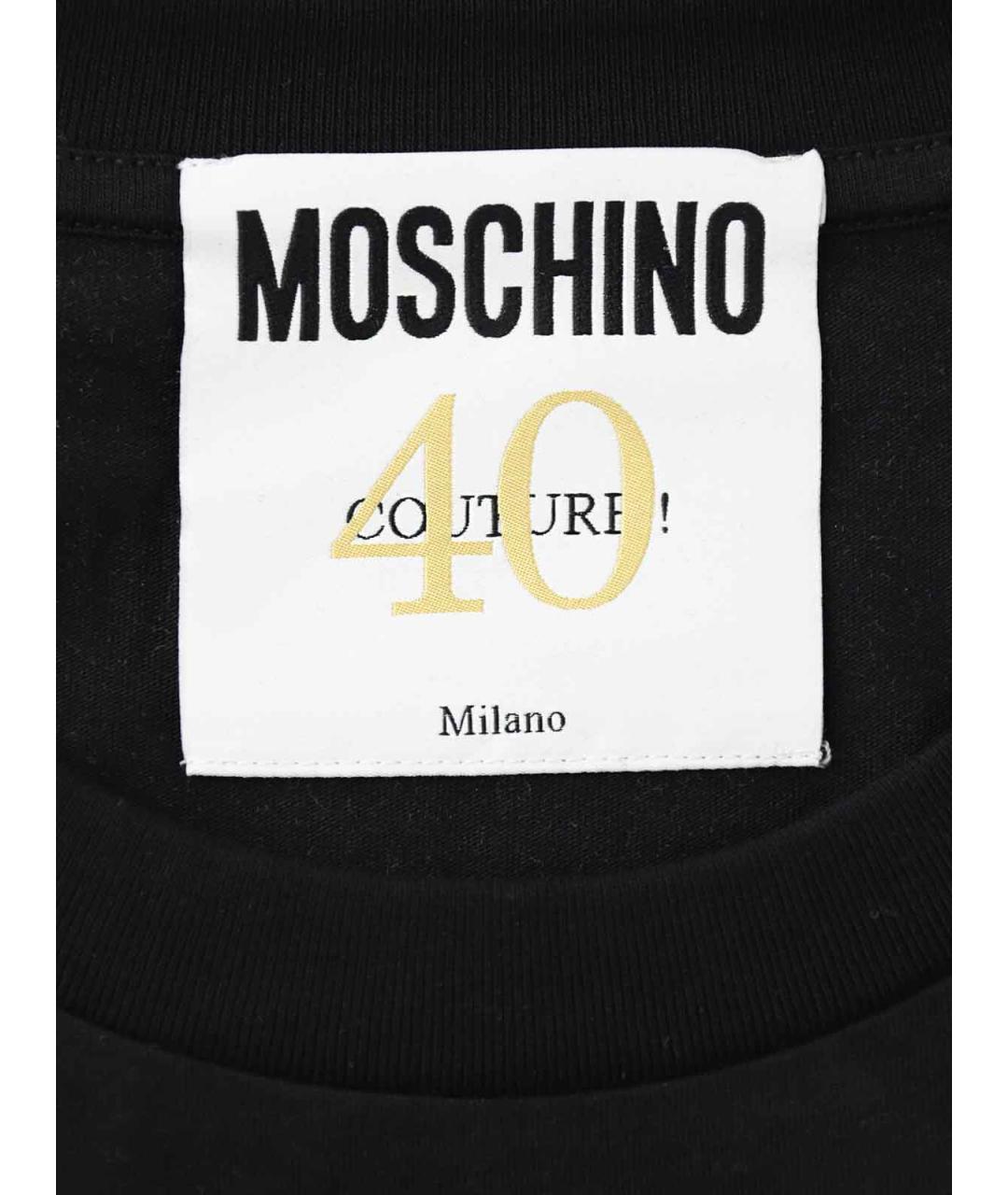 MOSCHINO Черная хлопковая футболка, фото 4